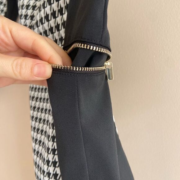 H&M Black & White Houndstooth Career Dress || size 2 - Picture 7 of 12